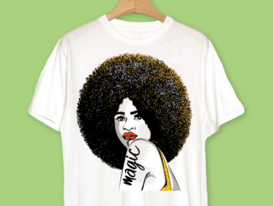 Magic Girl T-shirt Design african afro afro american beautiful black bold girl illustration t shirt tshirt vector woman