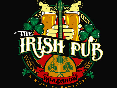 Irish Pub Logo alcohol bar branding emblem illustration irish logo music night pub