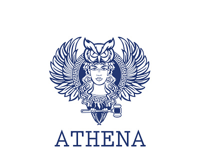 Greek Goddess Logo athena goddess greece greek illustration law logo owl vector