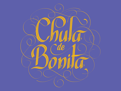 Chula de Bonita beautiful beauty bluerish bonita calligraphy color flourish flourishes pretty vector yellow