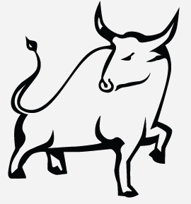 Bull icon for local steak house logo bull