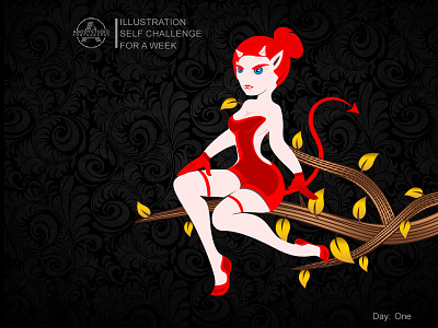 Illustration Training beautiful girl beauty character devil girl girl illustrate illustration sexy
