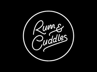 Rum & Cuddles badge cuddles logo logo type logo type rum script typography