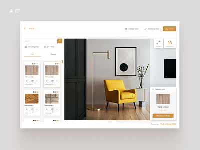 The Visualizer Web design application floors furniture interface minimal portfolio product page trending ui ui designer ux ux design visual designer web design