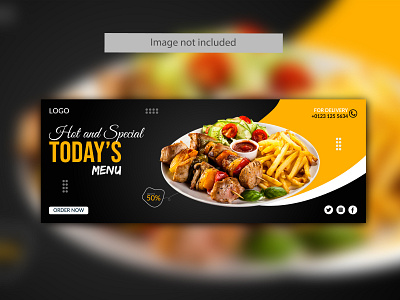 Facebook cover food menu social media template food discount