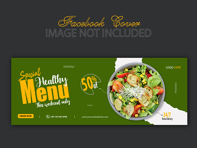 Facebook cover food menu design template square post