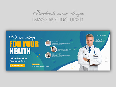 Medical healthcare facebook cover design web promotion banner healthcare background