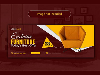 Facebook cover template design set interior banner