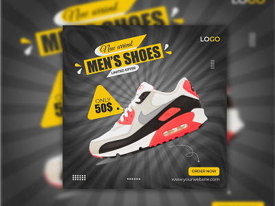 Social media shoes design template set black friday black friday banner