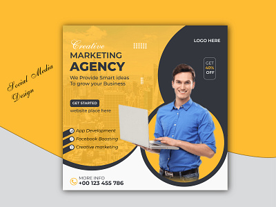 Digital marketing agency and social media post template facebook cover banner