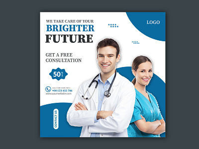 Medical healthcare flyer social media post web promotion banner