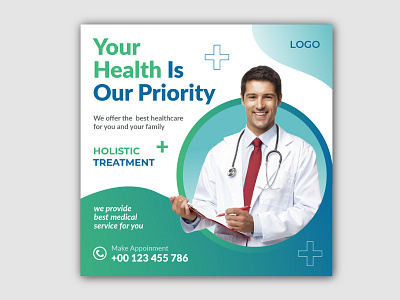 Medical healthcare flyer social media post web promotion banner