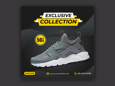 Shoes sale social media instagram post square banner design shopping post