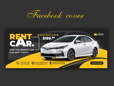 car rental promotion web banner social media post facebook cover social poster