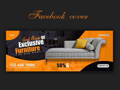 Modern furniture sale facebook banner social media post facebook cover instagram design