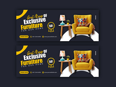 Furniture modern exclusive facebook banner cover design social media sale