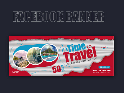 Travel facebook cover design story template