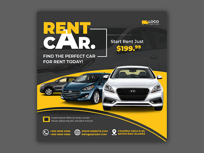 Car rental instagram social media post template banner car promotion