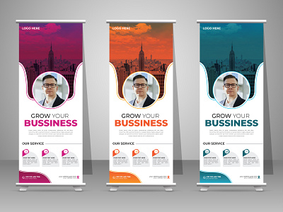 Modern business rollup or rack card or dl flyer design templates