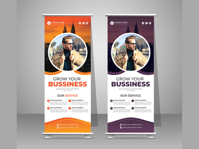 Modern business rollup or rack card or dl flyer design templates