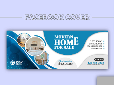 Real estate house property facebook cover banner template design