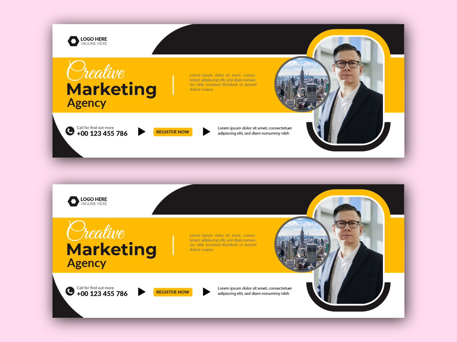 Digital marketing agency social media facebook cover template by