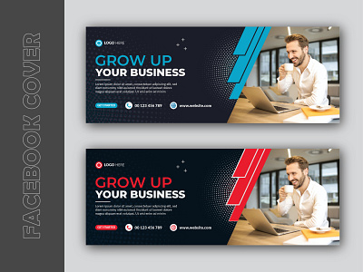 Creative marketing agency facebook cover template service banner