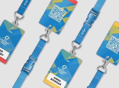ID cards for Kyiv International Economic Forum 2022 branding design event graphic design id card logo print design stationary typography