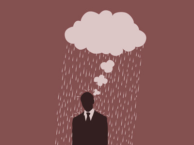 Negative Thinking cloud illustration negative rain thinking
