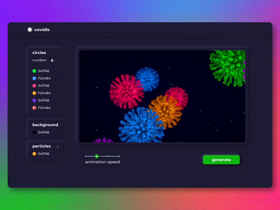 "Covidlo" — visual generator 3d 3d animation 3d art app covid 19 editorial editorial art editorial illustration generator media product design ui ukraine