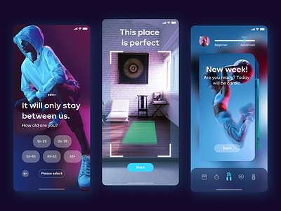 AR Fitness App - UI Design ar ar app augmented reality augmentedreality fitness app sport sport app ui uidesign