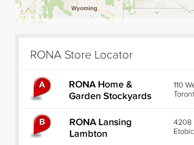 Store Finder map pins