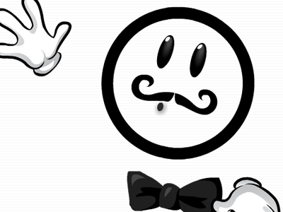 Butler Guy cartoon mustache tie