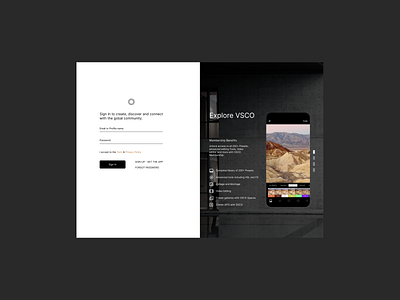 Daily UI 001 VSCO Sign Up