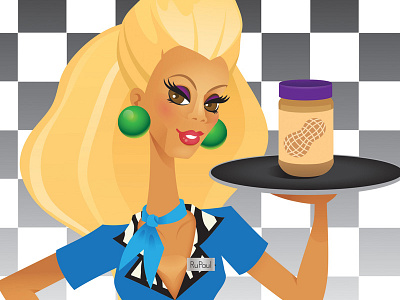 Peanut Butter character drag illustration rupaul vector