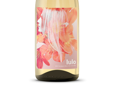 Lulo double exposure floral flowers wine label
