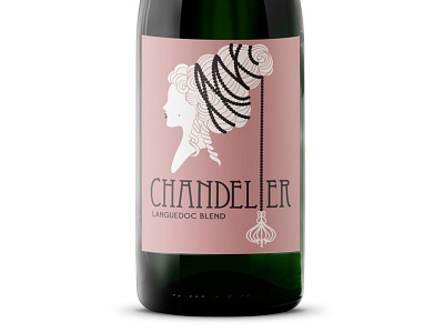Chandelier chandelier french label wine wine label woman