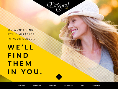 Dressed Inc. home page asymmetrical fashion feminine pattern stylists web design