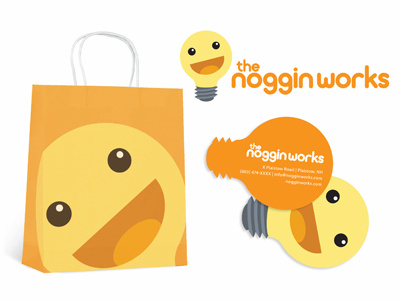 The Noggin Works branding identity logo