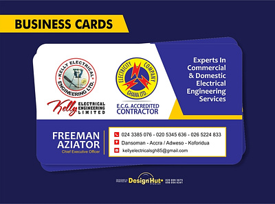 Kelly Electrical Eng. Ltd. Business Card branding graphic design