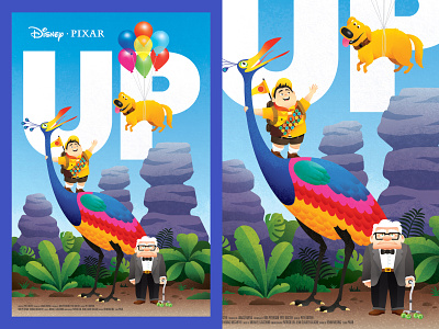 UP Movie Poster balloons disney disney pixar illustration movie movie poster movie posters movies pixar poster up up movie