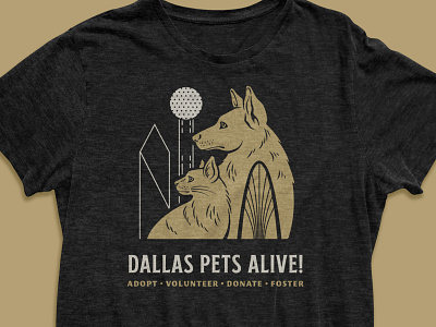 Dallas Pets Alive Merch animal animal shelter apparel cat clothing dallas dog illustration merch shirt skyline tee texas tshirt