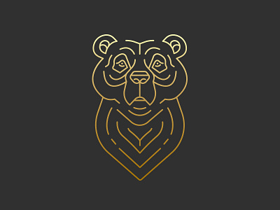 Golden Bear animal bear gold grizzly bear logo monoline