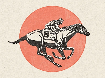 Derby Horse churchill downs derby horse horse racing illustration jockey kentucky louisville stamp