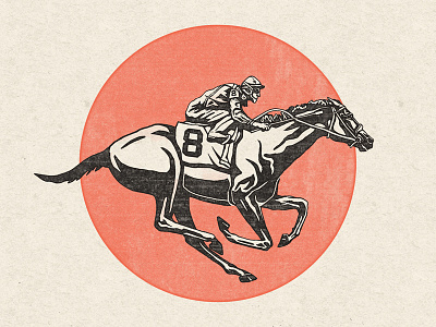 Derby Horse churchill downs derby horse horse racing illustration jockey kentucky louisville stamp
