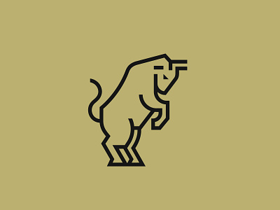 Rearing Bull Logo animal bull calf cow logo logomark ox steer