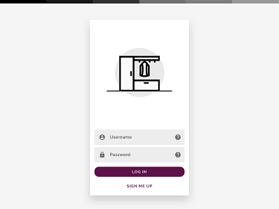 Wardrobe Android App backdrop login material design
