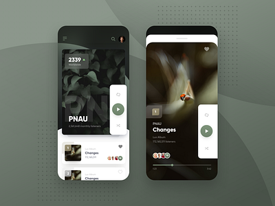 UI Challenge - Music Ranking App app branding card clean dark design greens illustration music music player spotify typography ui ux