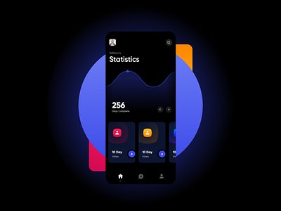 Statistic Tracking App Experiement blue clean colourful dark fitness health ios iphonex minimal modern red stats tracking ui ux yellow