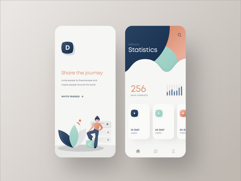 UI Experiment - Health Journey flat clean minimal app typography vector branding design illustration ux ui